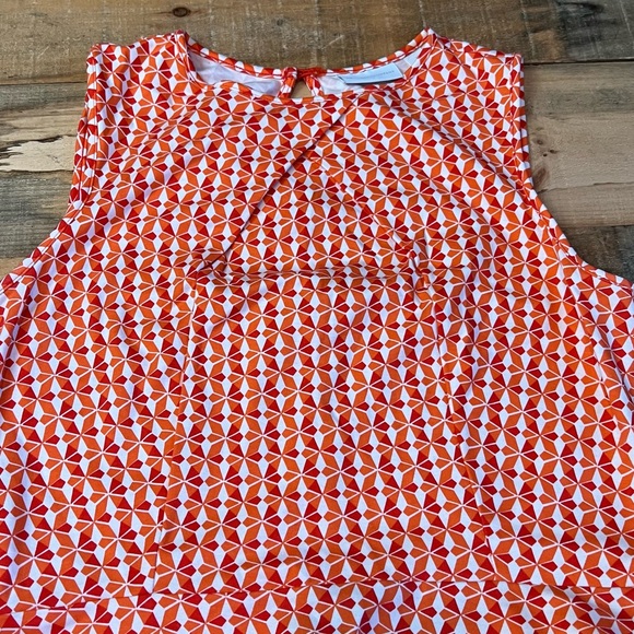New York & Company Orange Geometric Print Dress EUC size M - Picture 7 of 9